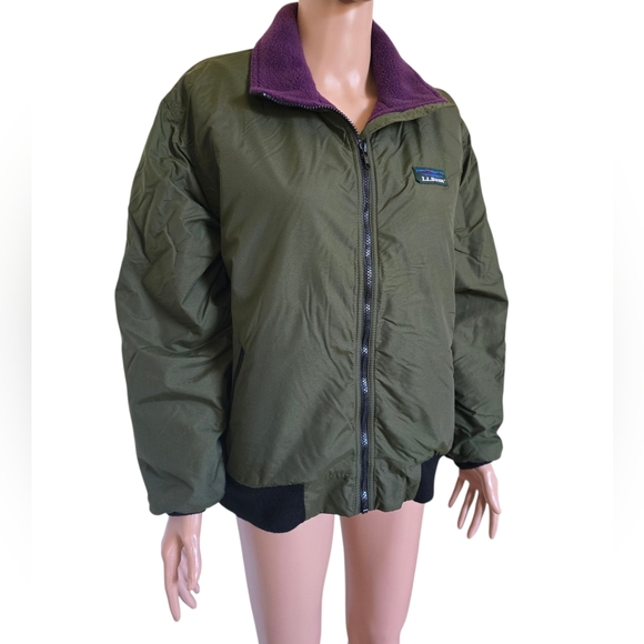 L.L BEAN WOMENS VINTAGE 90'sFLEECE LINED WARM UP JACKET - Picture 2 of 9